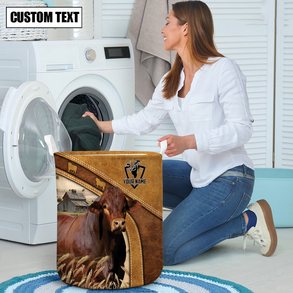 Beefmaster Cattle Brown Custom Name Basket