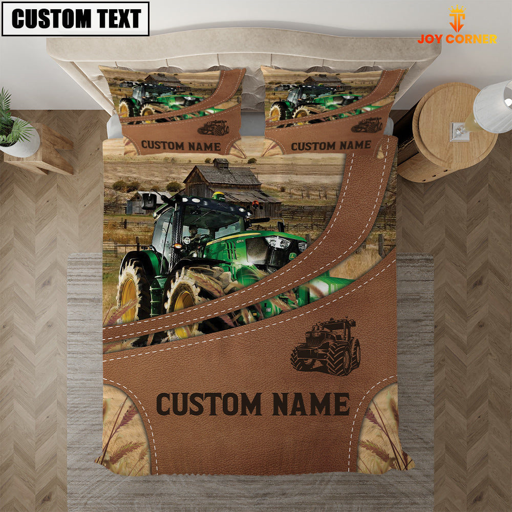 Custom Name Tractor On Farm Bedding Set