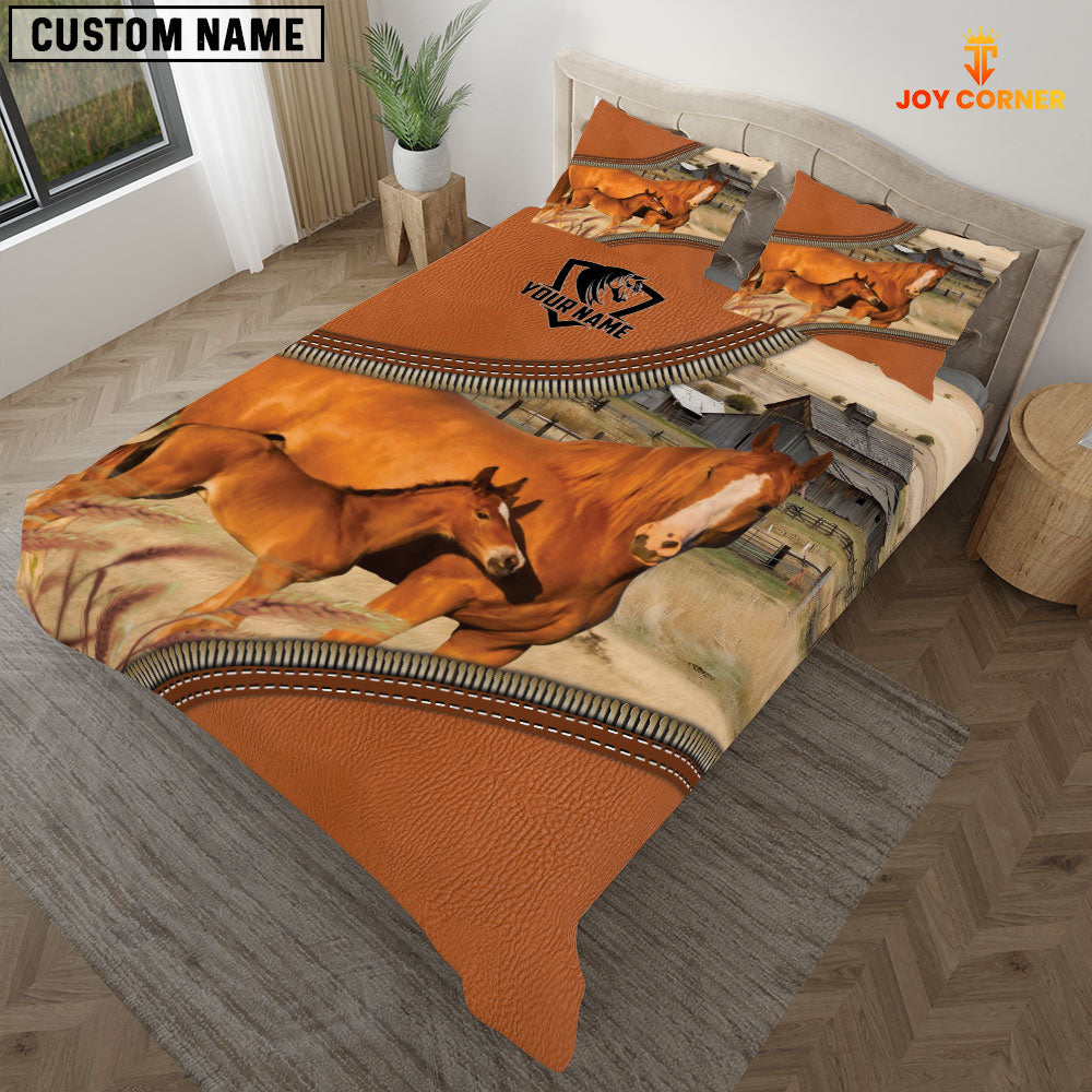 Horse On The Farm Customized Name 3D Bedding Set