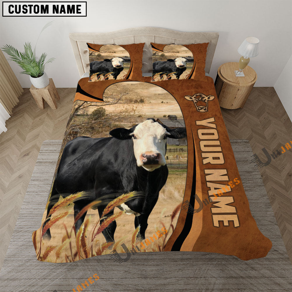 Black Baldy Premium Brown Pattern 3D Bedding Set
