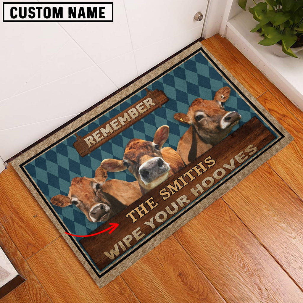 Jersey Wipe Your Hooves Custom Name Doormat