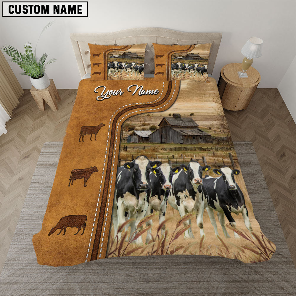 Holstein On The Farm Personalized Name Bedding Set