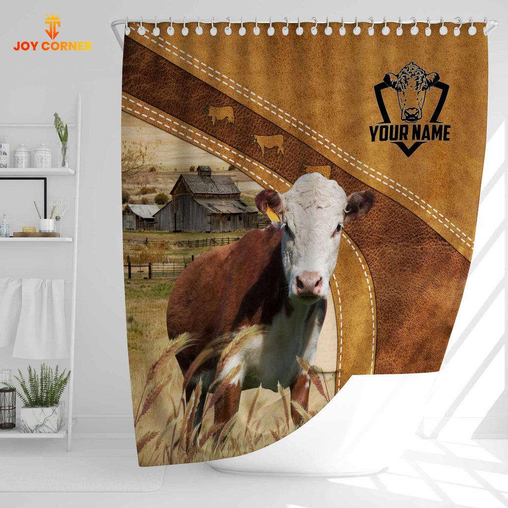 Custom Name Hereford Pattern Shower Curtain