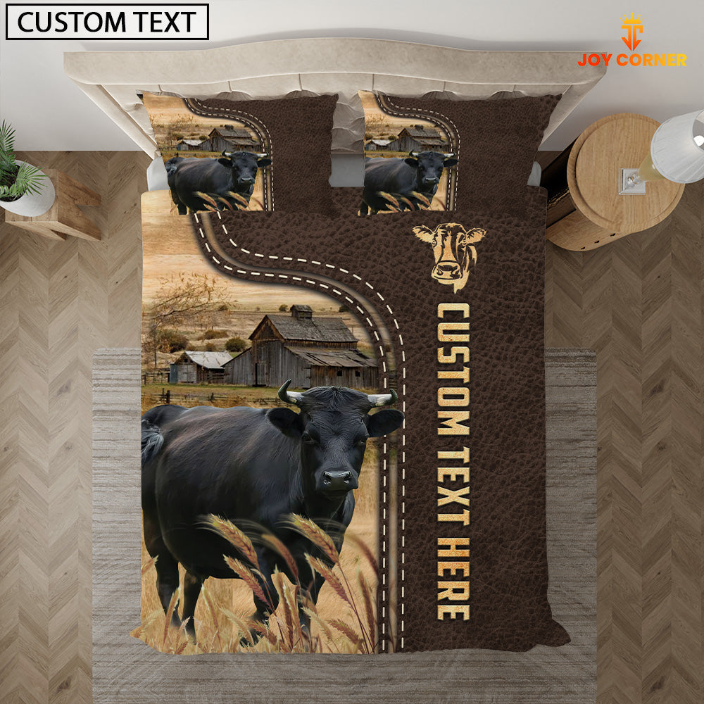 Dexter Custom Text Leather Pattern Bedding Set