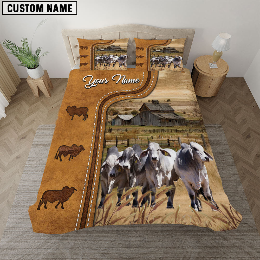 Brahman On The Farm Personalized Name Bedding Set