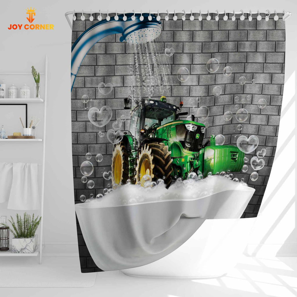 Tractor Brick Wall 3D Shower Curtain