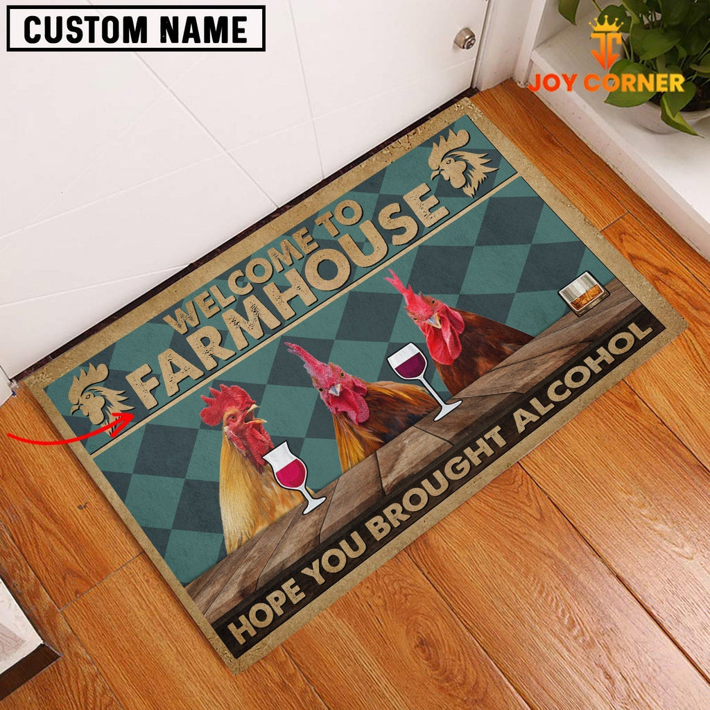 Rooster Hope You Bought Alcohol Custom Name Doormat