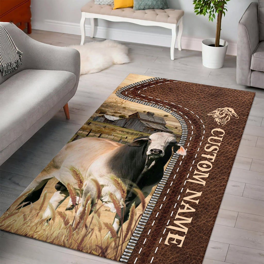 Brahman Farming Personalized Name 3D Rug