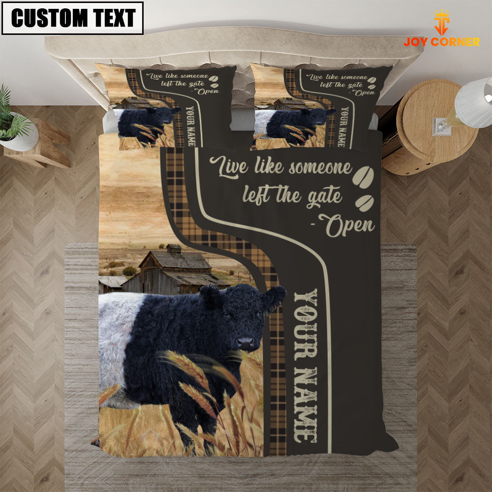 Belted Galloway Like Someone Left The Gate Open Customized Name 3D Bedding Set