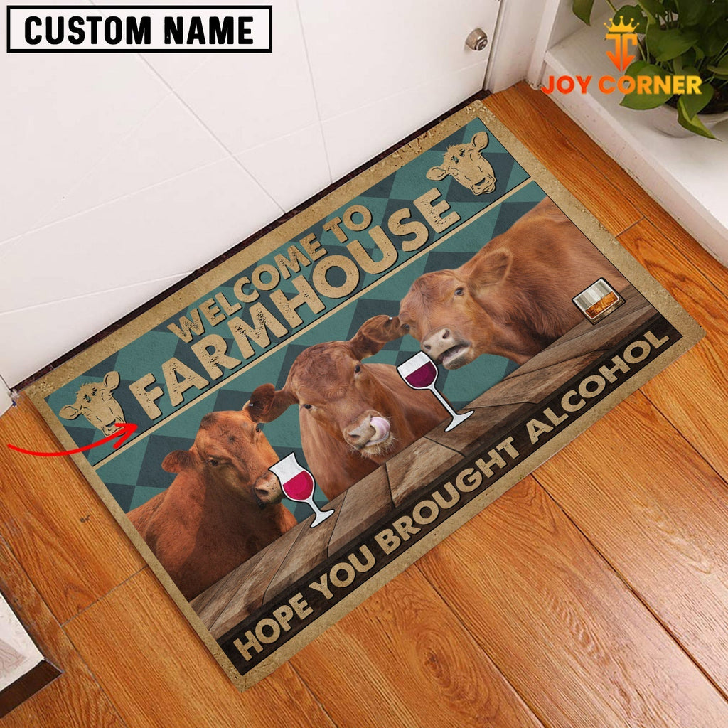 Red Angus Hope You Bought Alcohol Custom Name Doormat