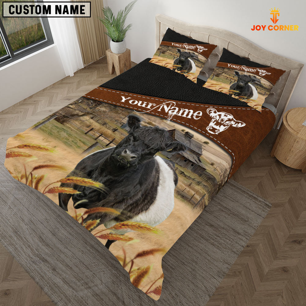 Belted Galloway On The Field Customized Name 3D Bedding Set