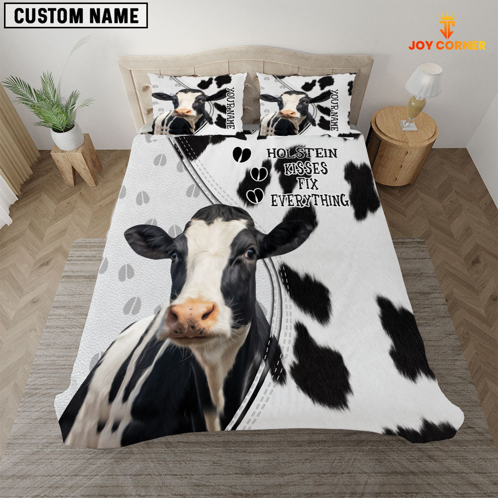 Holstein Kisses Fix Everything Custom Name Bedding Set