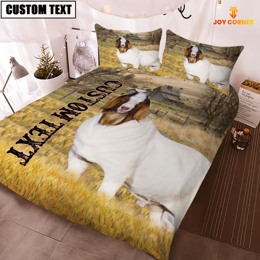 Personalized Name Boer Cattle On The Farm 3D Bedding Set