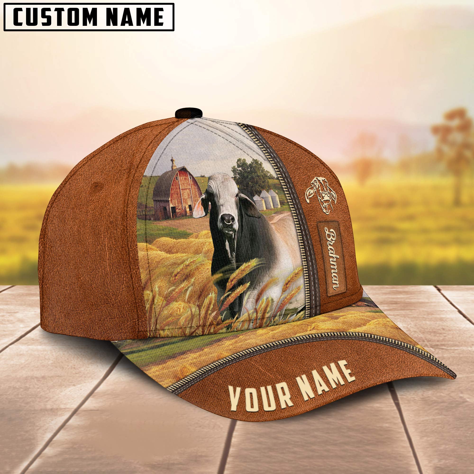 Personalized Name Brahman Barn Farm Cap