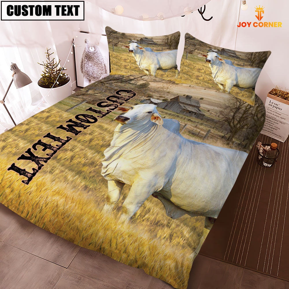 Personalized Name Brahman Cattle On The Farm 3D Bedding Set