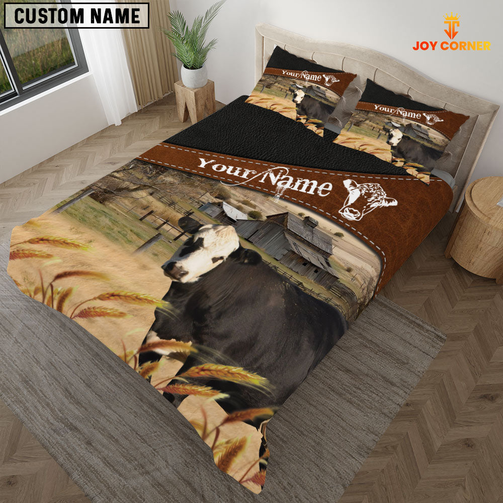 Black Hereford On The Field Customized Name 3D Bedding Set