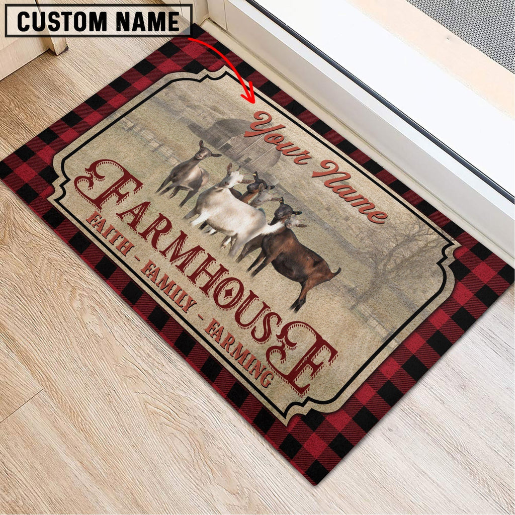 Goat Faith Family Farming Custom Name Doormat