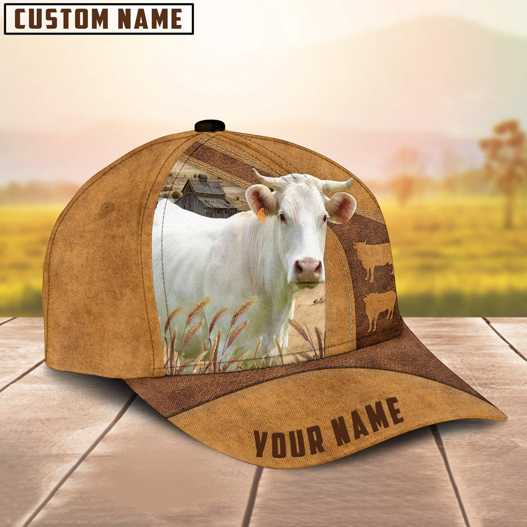 Custom Name Charolais Cattle Cap