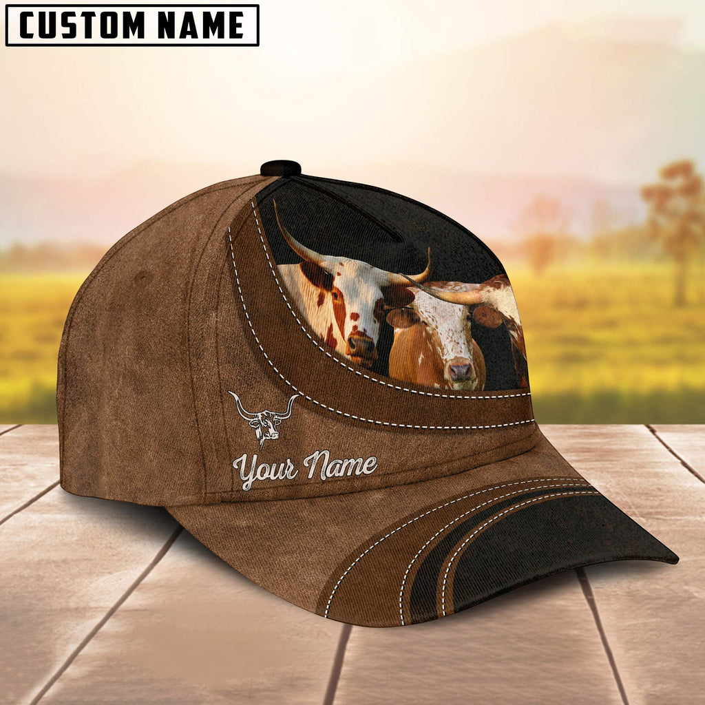 Texas Longhorn Farming Life Customized Name Cap