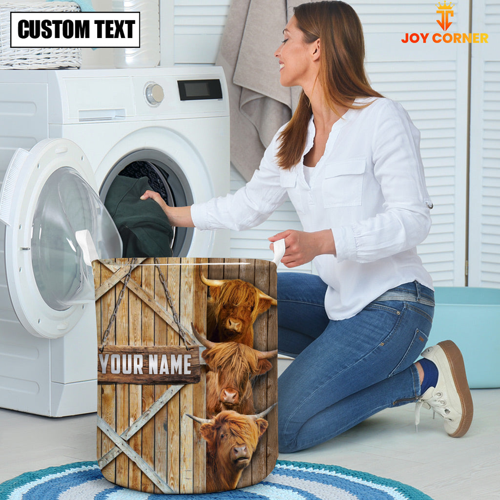 Highland Barn Custom Name Laundry Basket