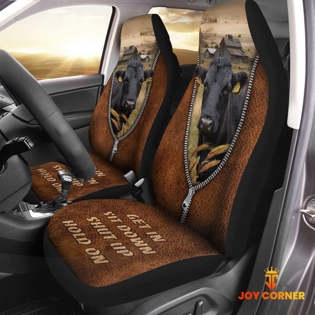 Dexter Zipper Leather Pattern Car Seat Covers Universal Fit (2Pcs)
