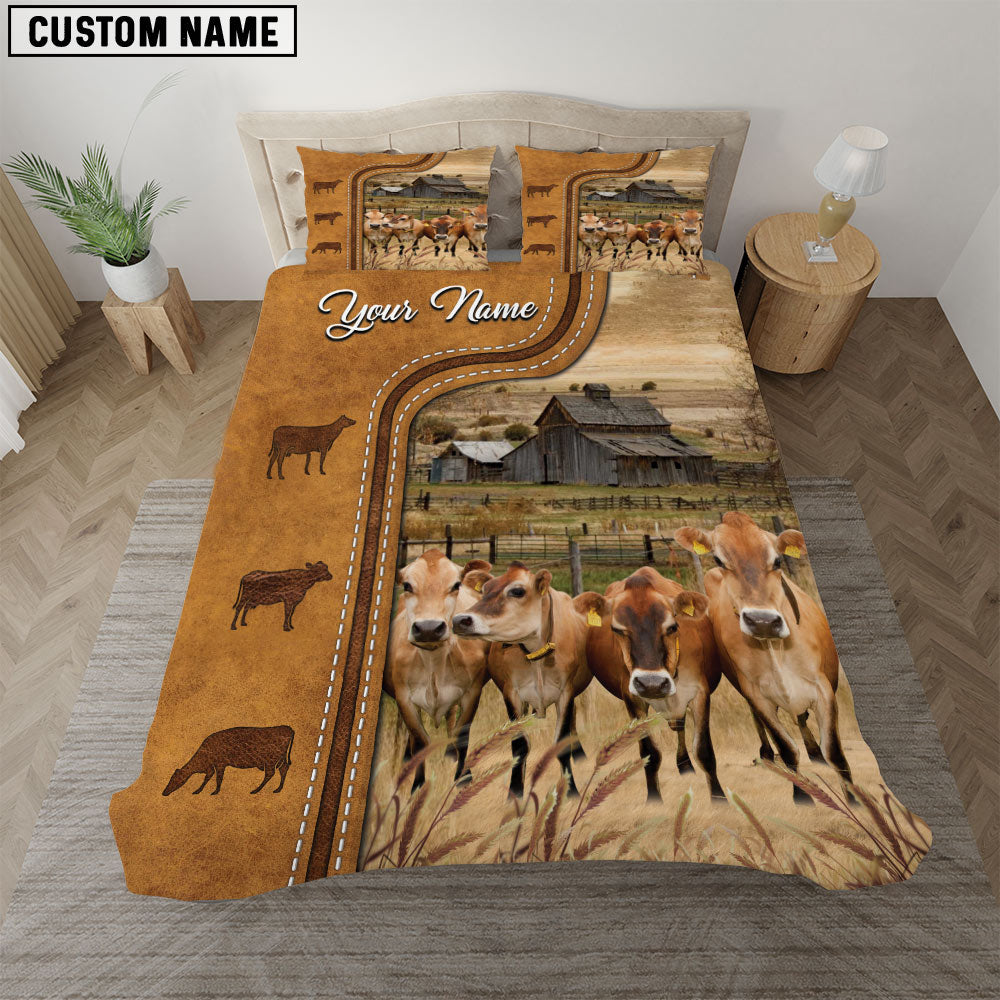 Jersey On The Farm Personalized Name Bedding Set