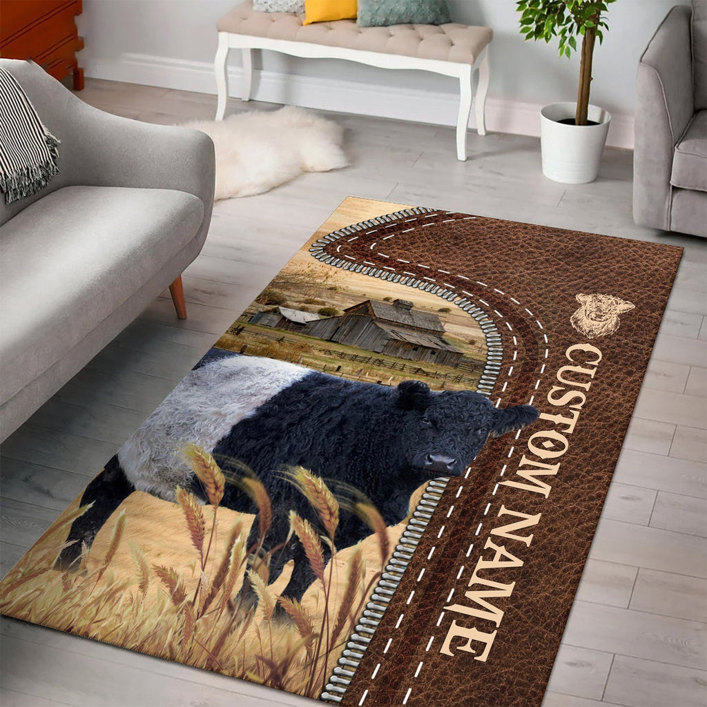 Belted Galloway Farming Personalized Name 3D Rug