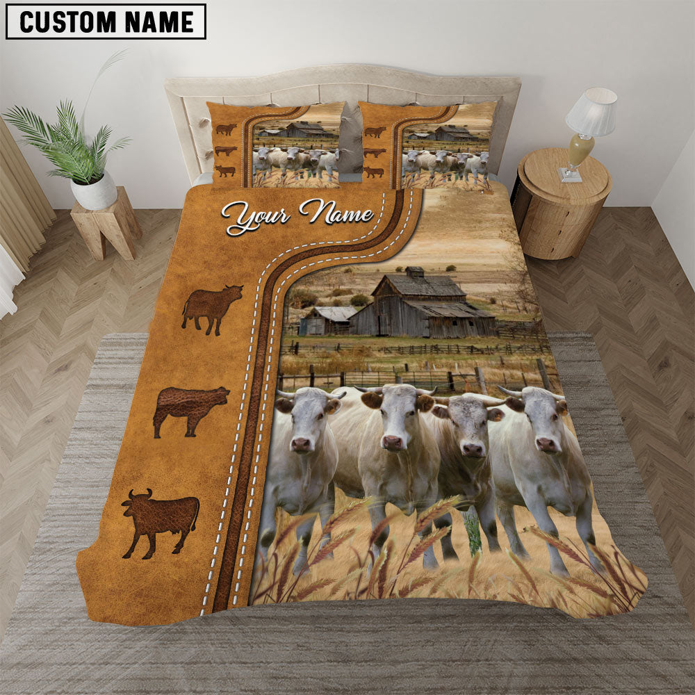 Charolais On The Farm Personalized Name Bedding Set