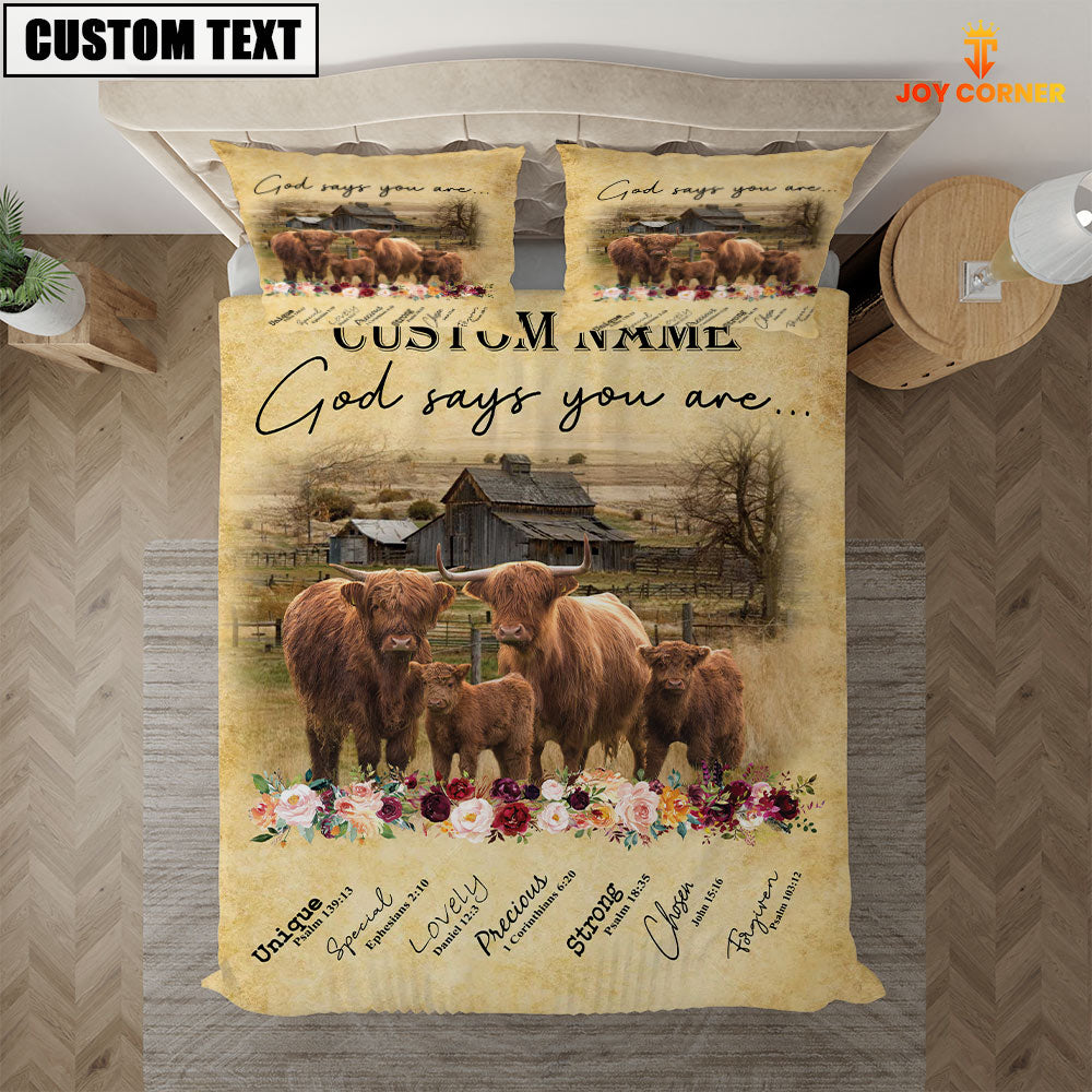 Highland God Says You Are Custom Name Bedding Set