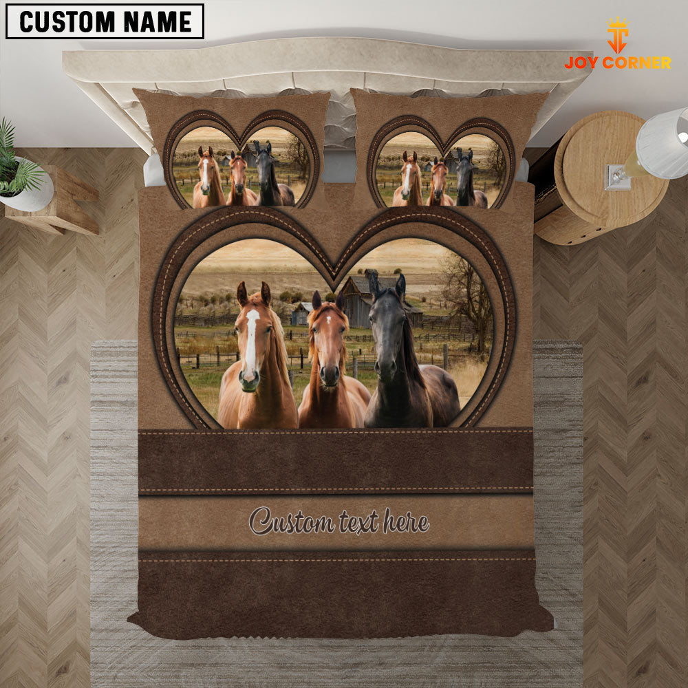 Horse In Heart Custom Name Bedding Set