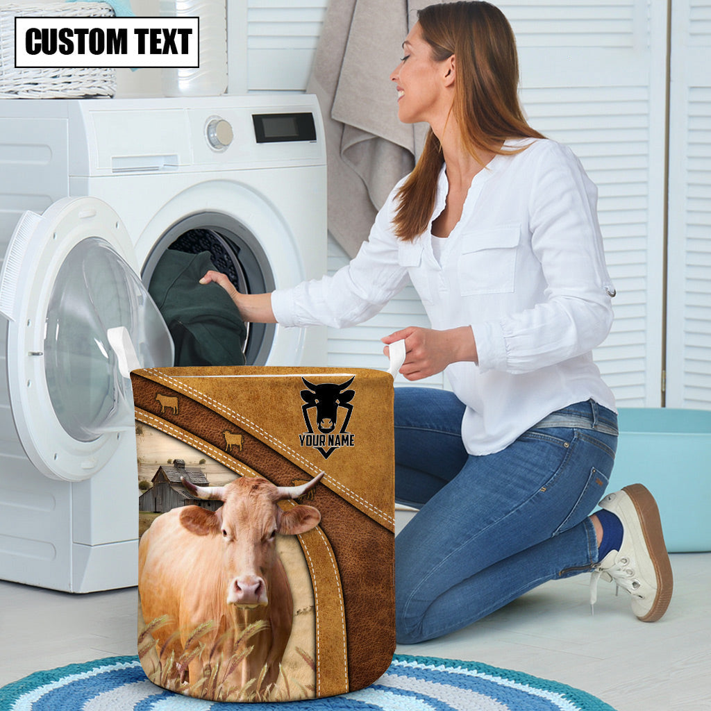 Gelbvieh Cattle Brown Custom Name Basket