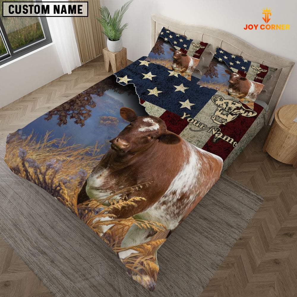 Shorthorn America Customized Name 3D Bedding Set