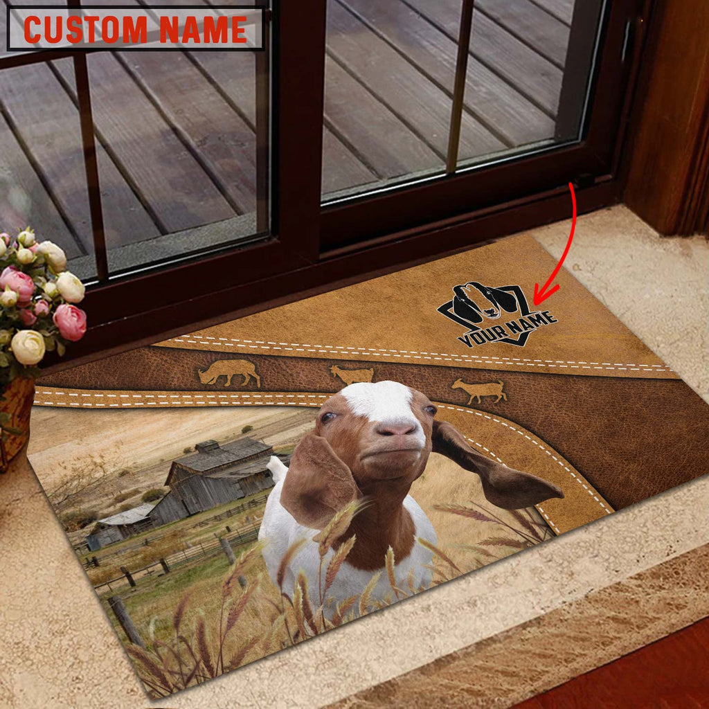 Boer Goat Personalized - Welcome Brown Doormat