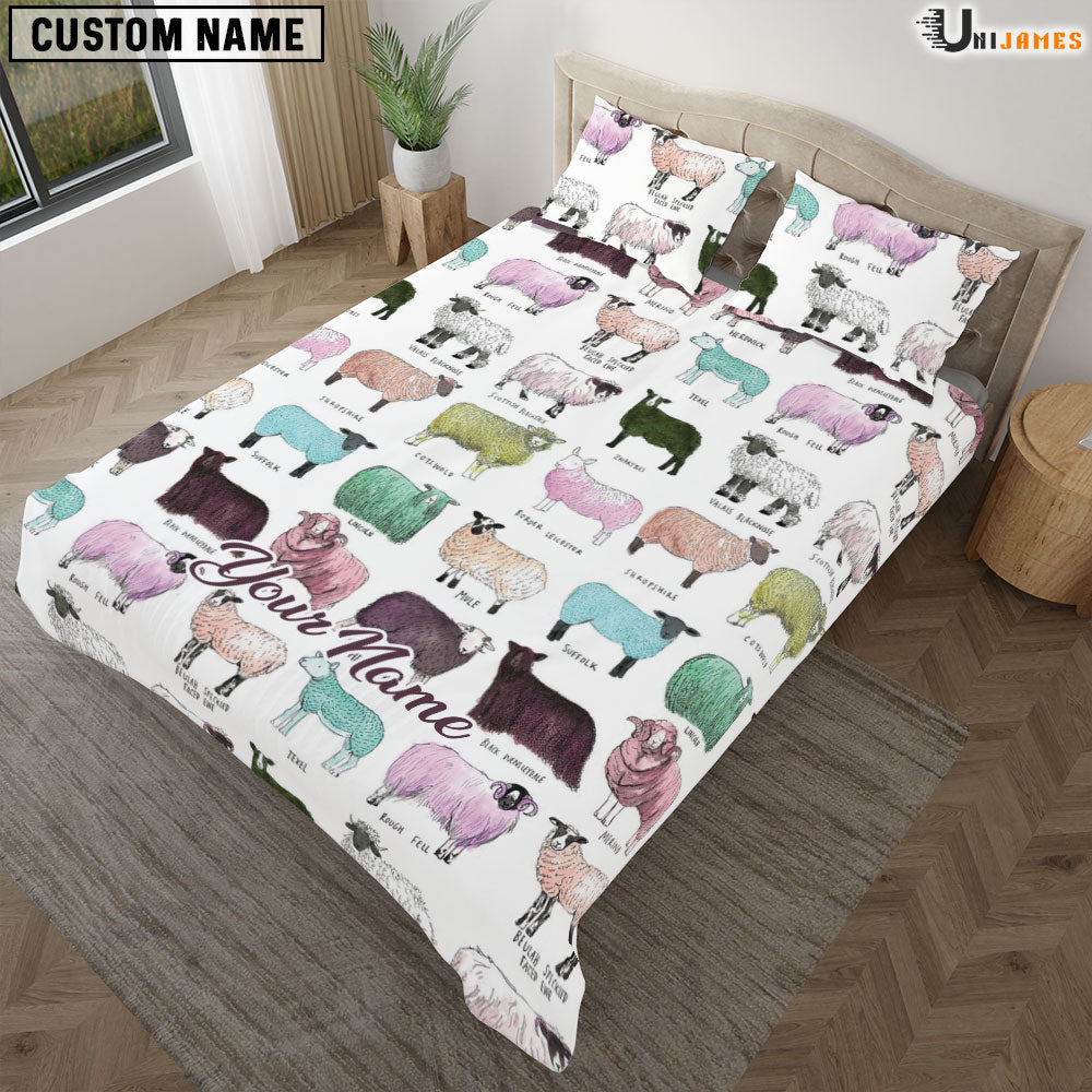 Sheep Breed Pattern Custom Name Bedding Set