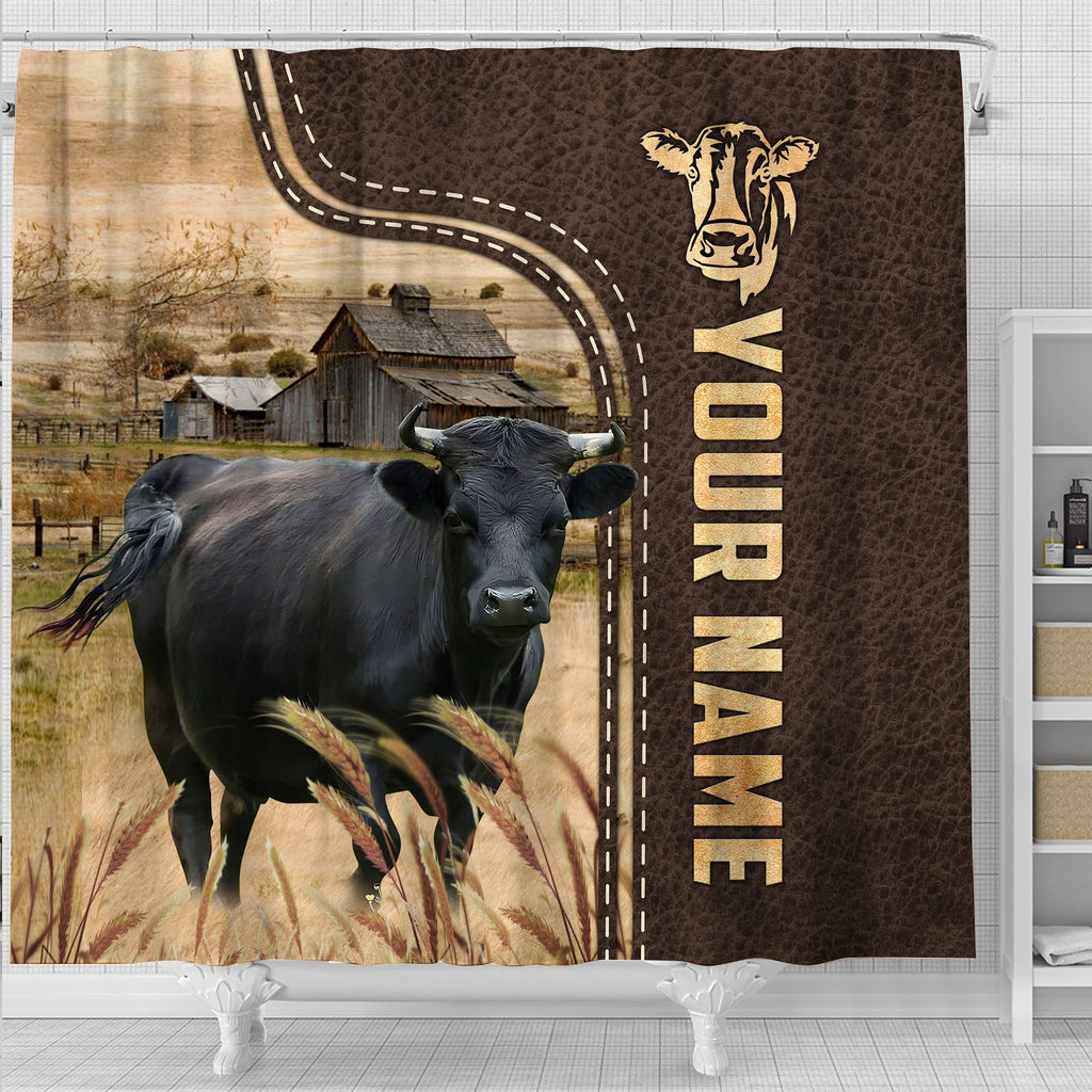 Dexter Leather Pattern Custom Name Shower Curtain