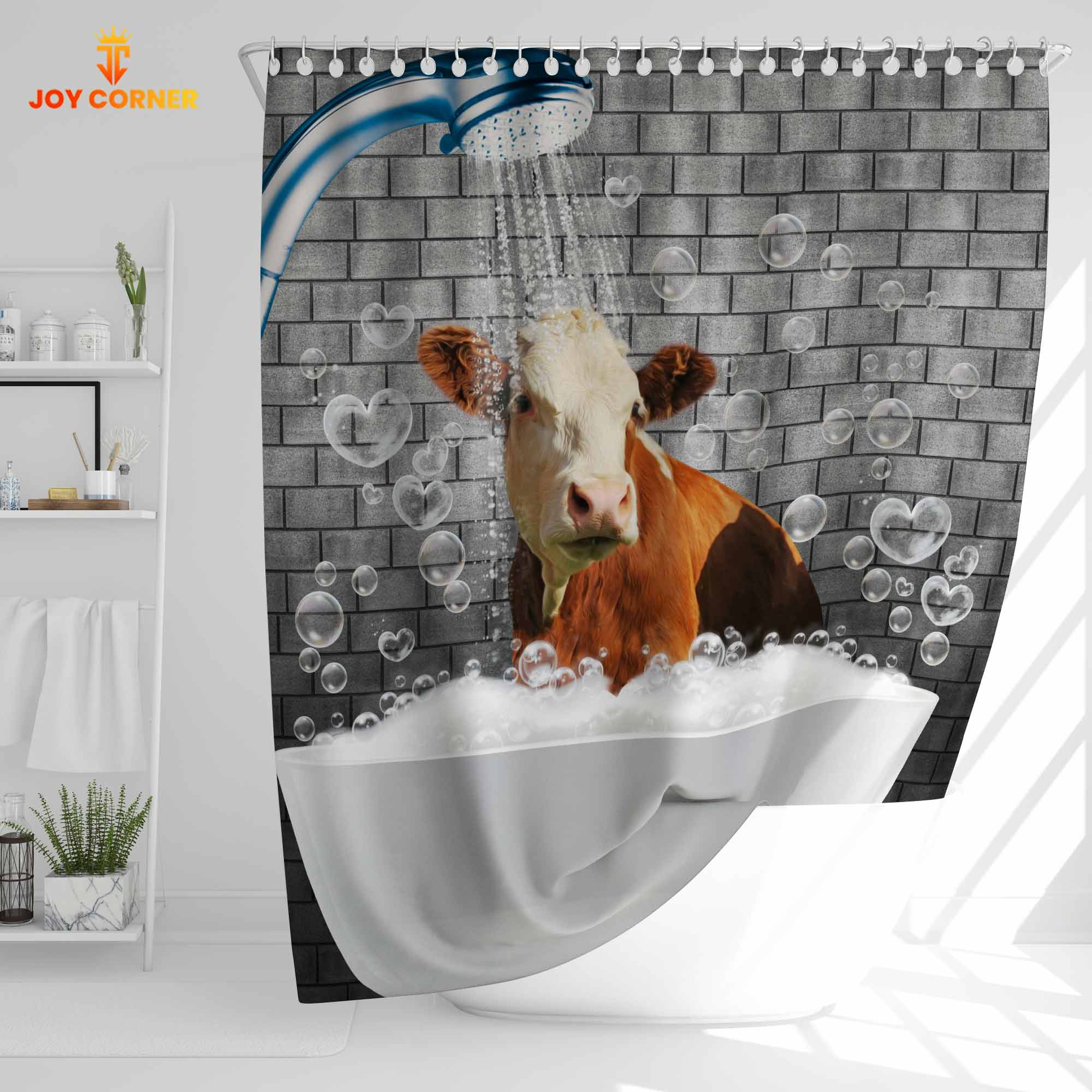 Simmental Brick Wall 3D Shower Curtain
