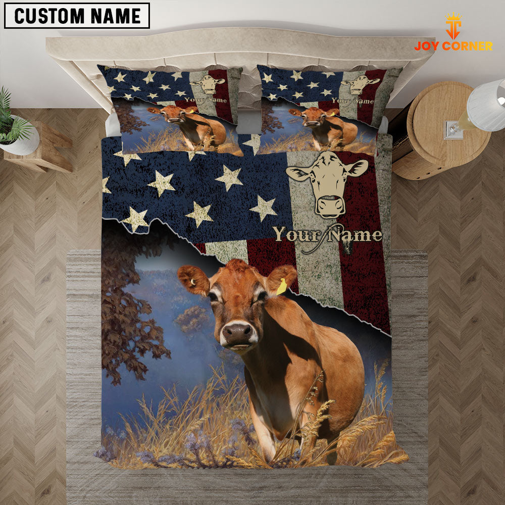 Jersey America Customized Name 3D Bedding Set