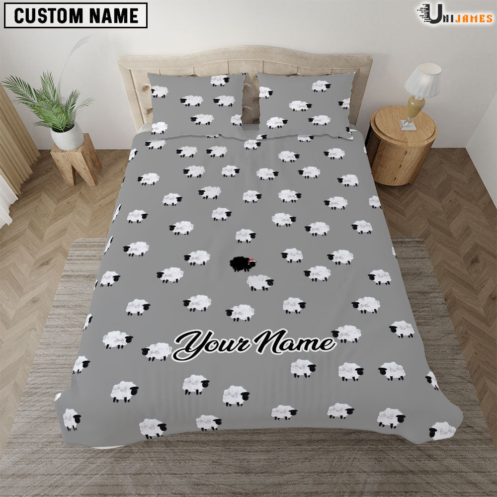 Sheep Pattern Custom Name Bedding Set