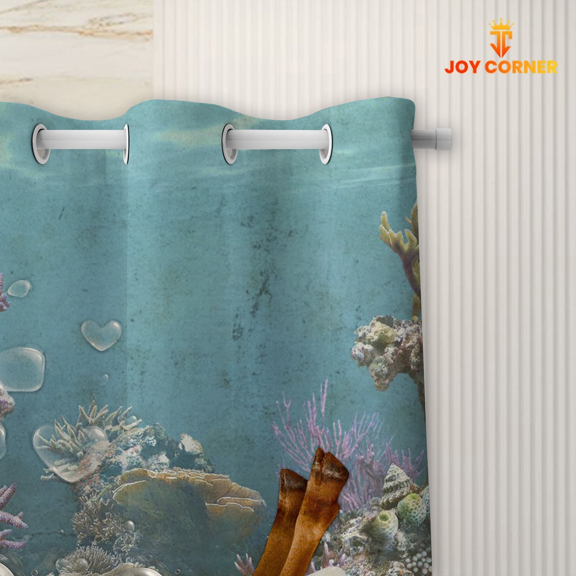Jersey Taking Shower Under The Sea 3D Shower Curtain