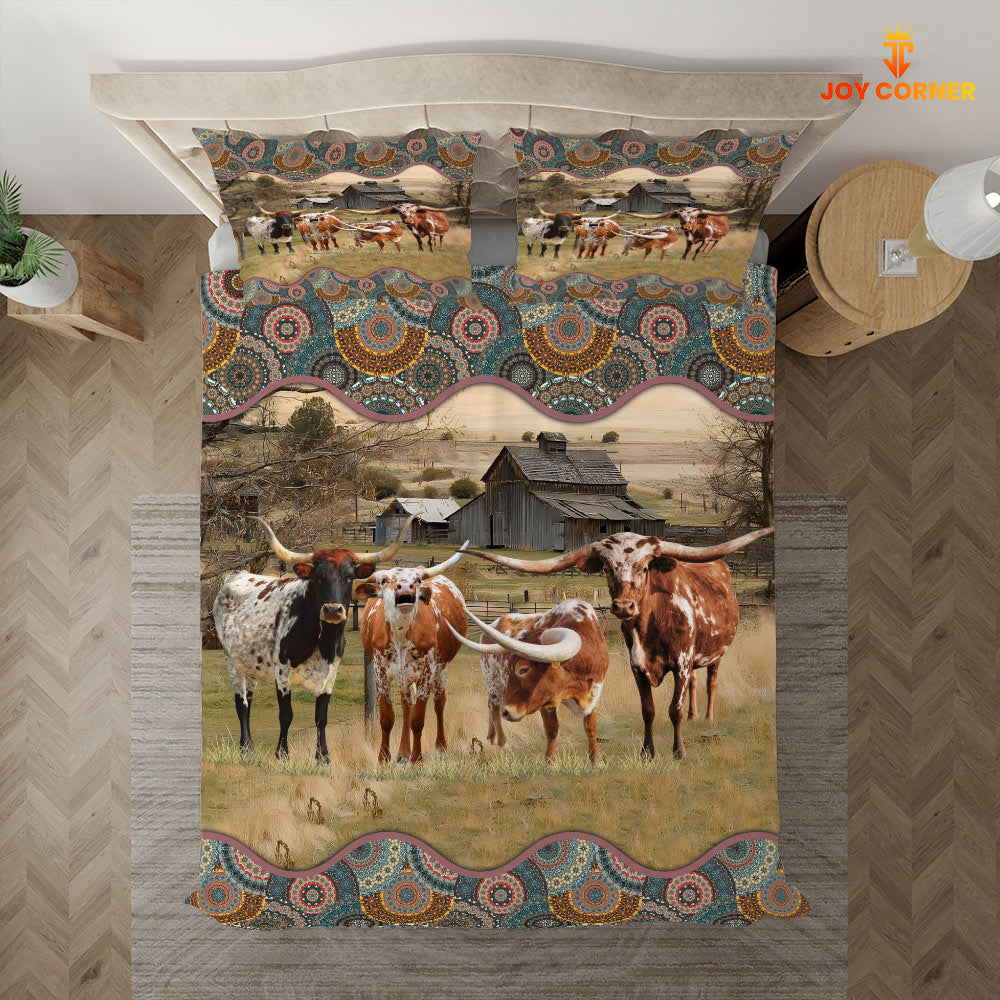 Texas Longhorn Vintage 3D Bedding Set