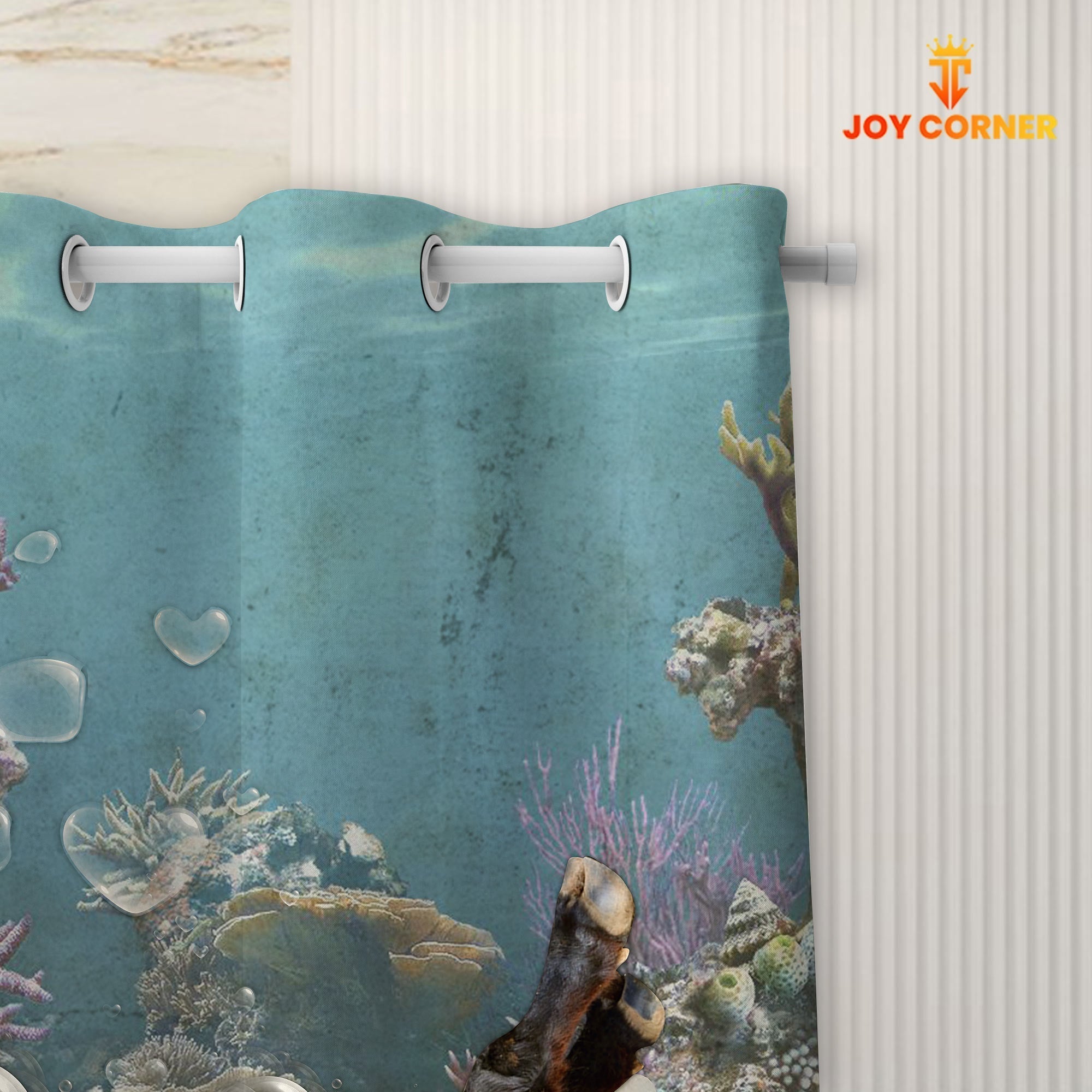 Belted Galloway Taking Shower Under The Sea 3D Shower Curtain