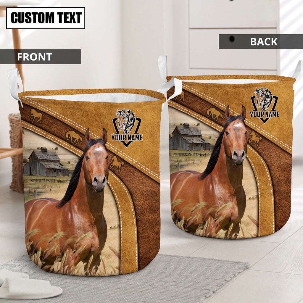 Horse Brown Custom Name Basket