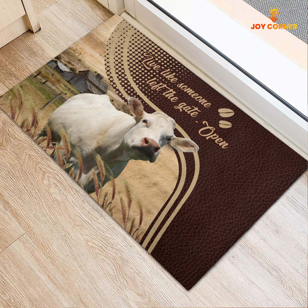 Charolais No Horns Live Like Someone Left The Gate Open Doormat