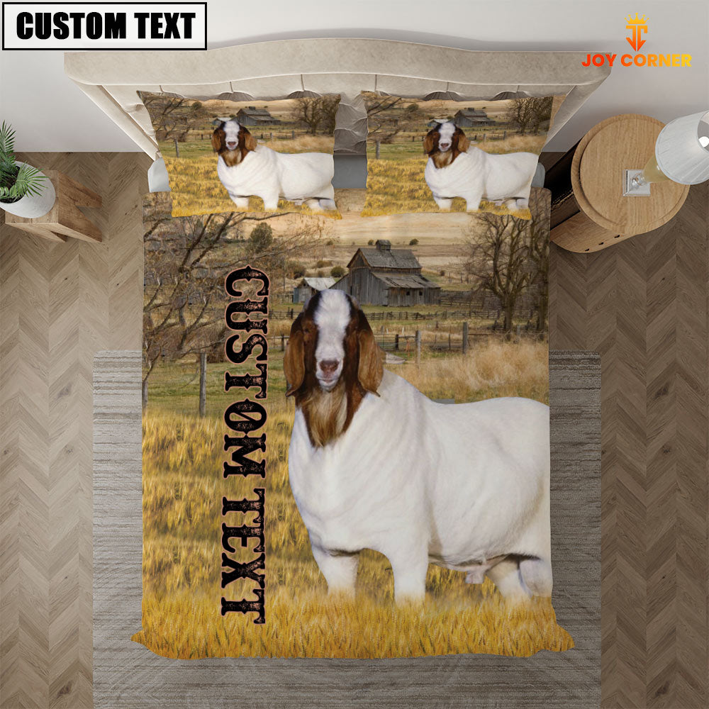 Personalized Name Boer Cattle On The Farm 3D Bedding Set