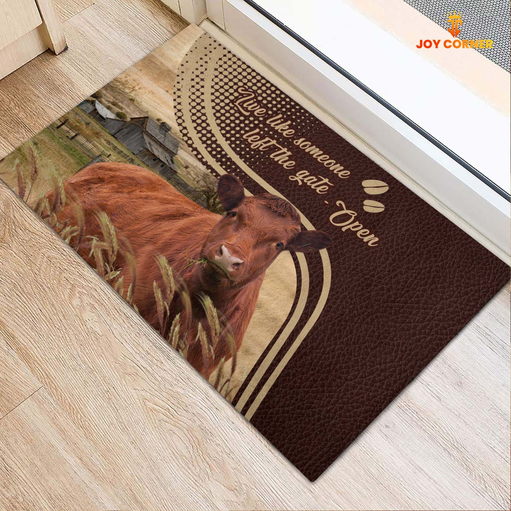 Red Angus Live Like Someone Left The Gate Open Doormat