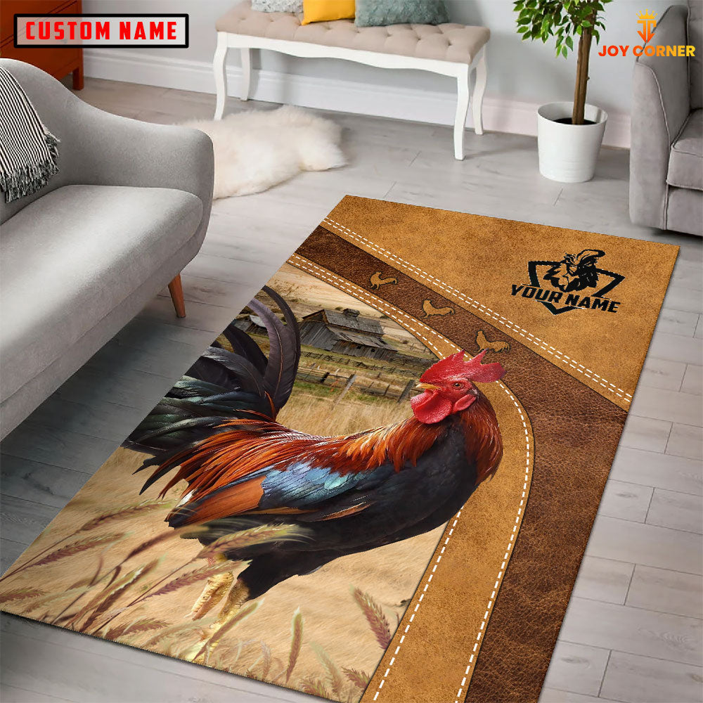 Chicken Farming Brown Personalized Name 3D Rug