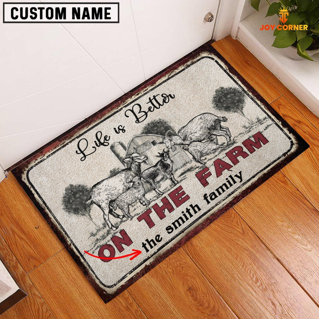 Goat Life is Better Custom Name Doormat