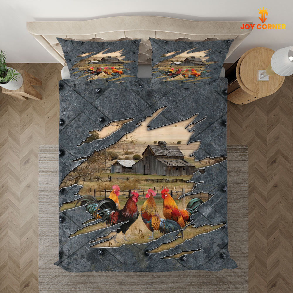 Rooster On The Farm Customized Name Bedding Set