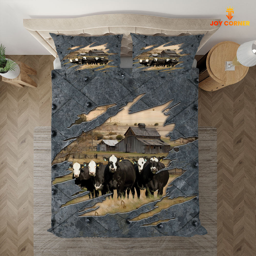 Black Baldy On The Farm Customized Name Bedding Set