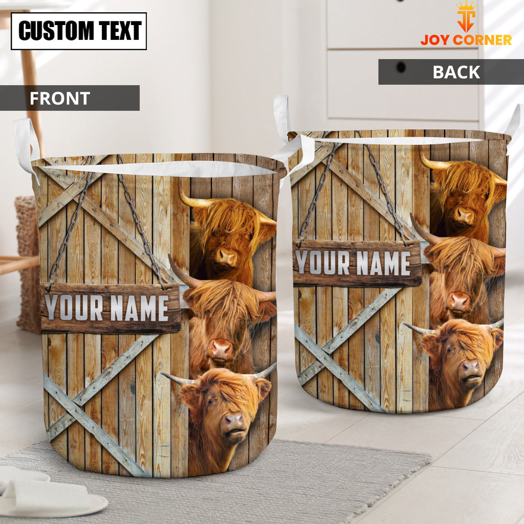Highland Barn Custom Name Laundry Basket